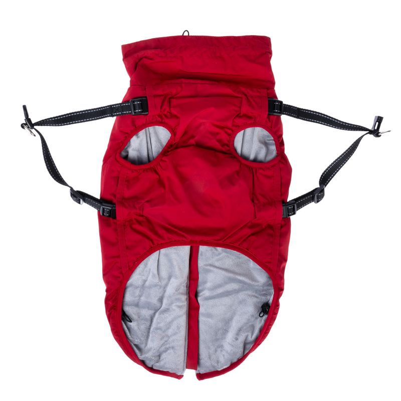 TIAKI Arkon Dog Coat with Harness - Red approx. 35cm (Back Length)