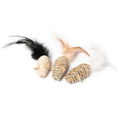 Karlie Cat Toy 3 Mice Sea Grass Nature set of 3