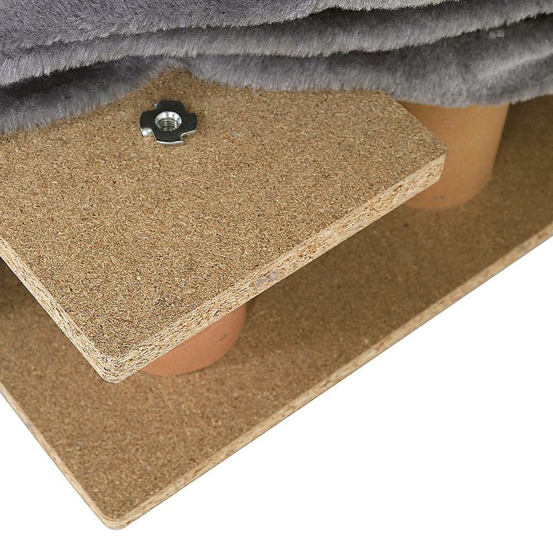 Lionto Pet Staircase with Plush Cover Beige: 46 x 36 x 34cm (L x W x H)