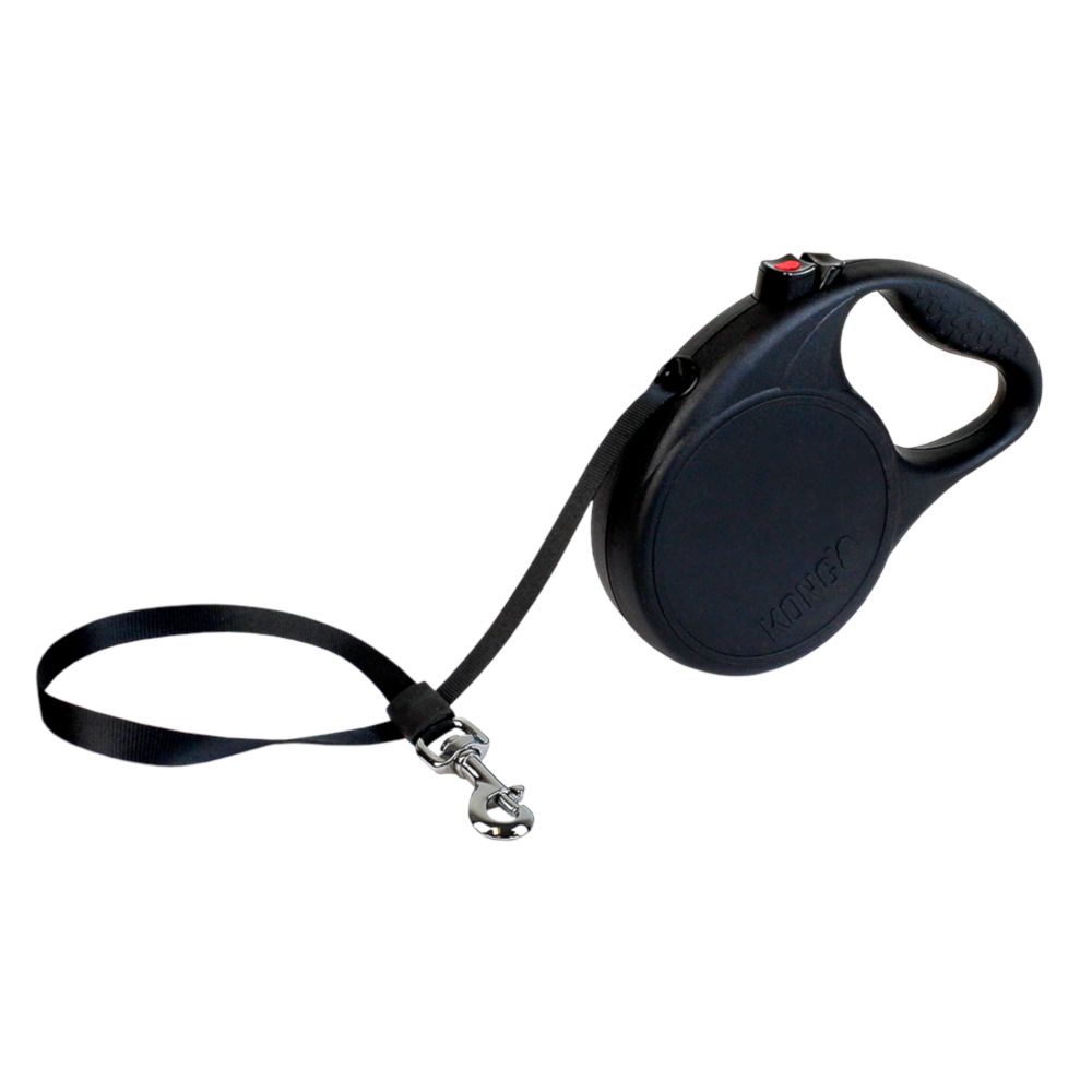 KONG Trail Retractable Leash - Black Size M: up to 30kg, leash length approx. 5m