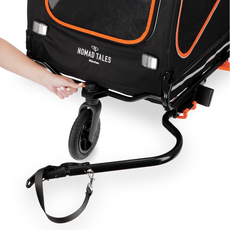 Nomad Tales Spirit Bike Trailer - Ebony/Tangerine 145 x 72 x 102 cm (L x W x H), up to 45kg