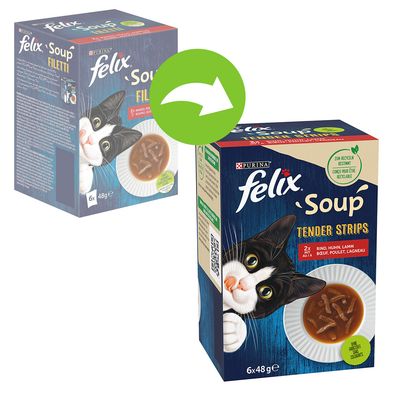 Felix Soup Tender Strips 6 x 48g Farm Selection