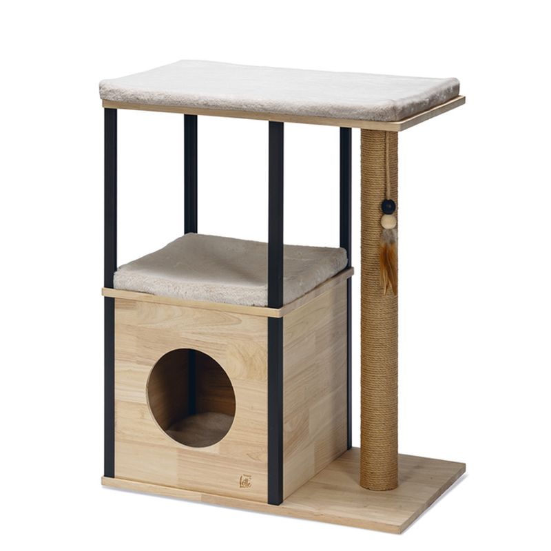 Designed by Lotte Nala Wooden Scratching Post Natural