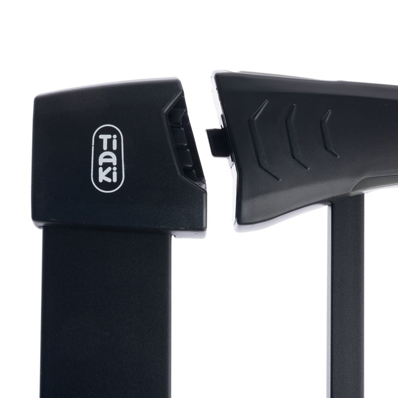 TIAKI Black Dog Gate with 7 cm Extension Height 76 cm, width 75 to 82 cm