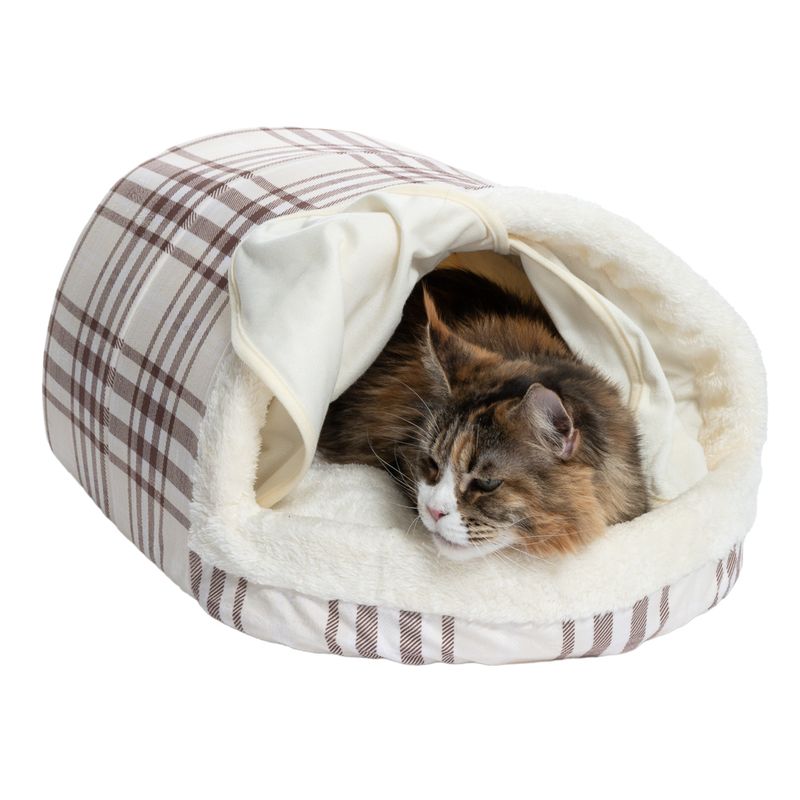 zooplus Basics Checked Cuddle Bed Den 60 x 40 x 28 cm (L x W x H)