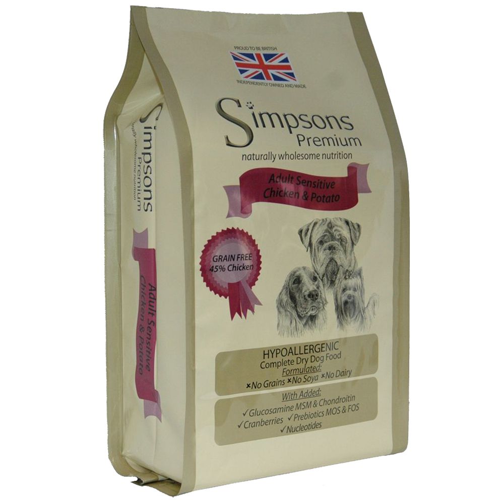 Simpsons Premium Sensitive Adult Chicken & Potato Dry Dog Food 2kg
