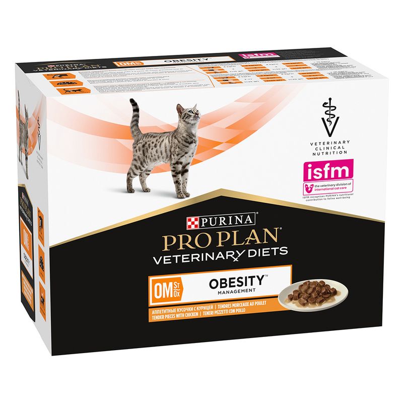PURINA PRO PLAN Veterinary Diets Feline OM ST/OX - Obesity Management Chicken (10 x 85g)