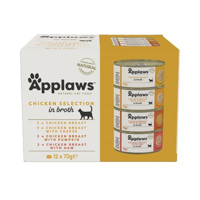 Applaws Cat Cans Mixed Multipacks Chicken Selection in Broth 12 x 70g