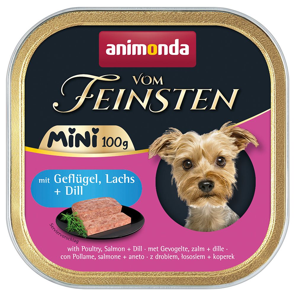 animonda vom Feinsten Adult Mini Saver Pack 64 x 100g Poultry, Salmon & Dill