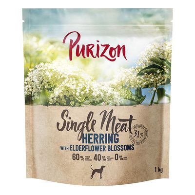 Purizon Single Meat Adult Dog - Grain-Free Herring with Elderflower Blossoms 1kg