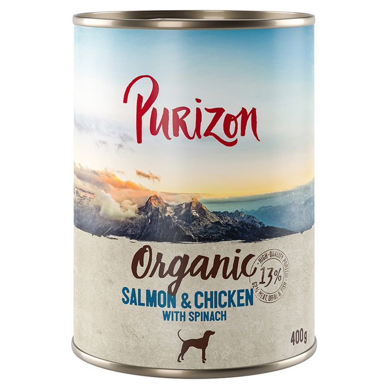 Purizon Organic 6 x 400g Salmon & Chicken with Spinach