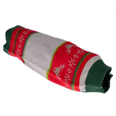 TIAKI Tri-Colour Reindeer Dog Jumper Size M: approx. 30cm Back Length