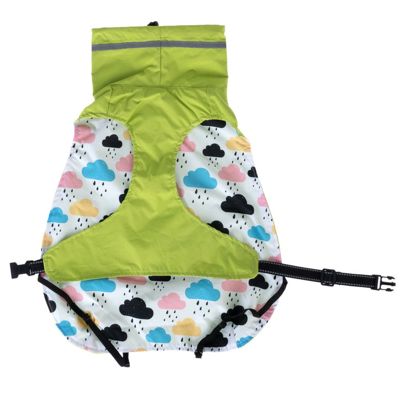 TIAKI Clouds Reversible Dog Raincoat approx. 30cm (Back Length)