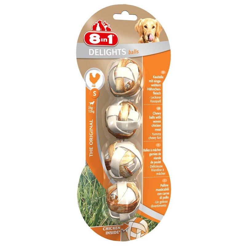 8in1 Delights Meaty Chewy Balls XS (4 Balls, 36g)