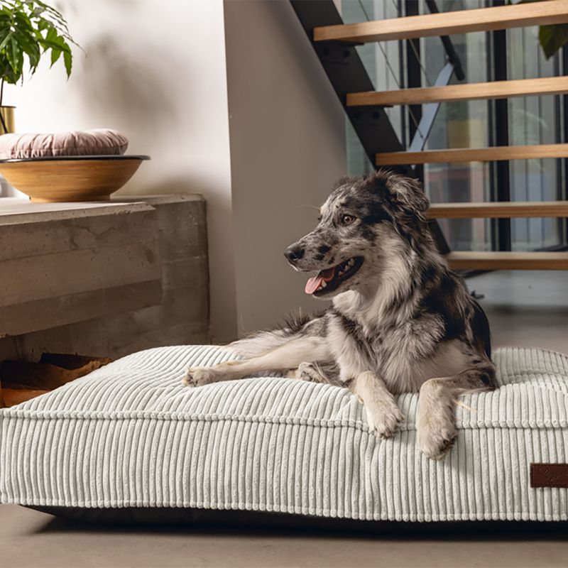 Designed by Lotte Ribbed Lounger Cushion - Light Grey approx. 70 x 55 x 15cm (L x W x H)