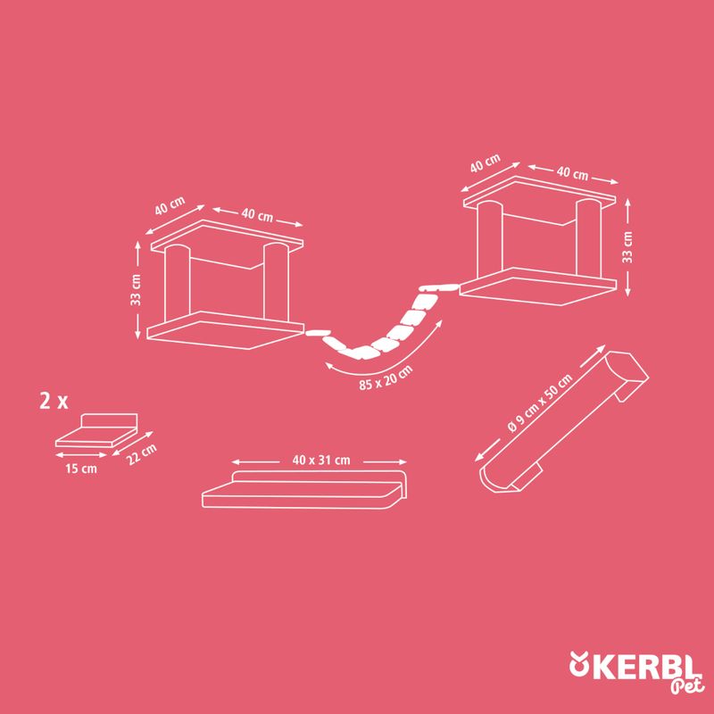 Kerbl Pet Cat Playground Top XL Set of 7