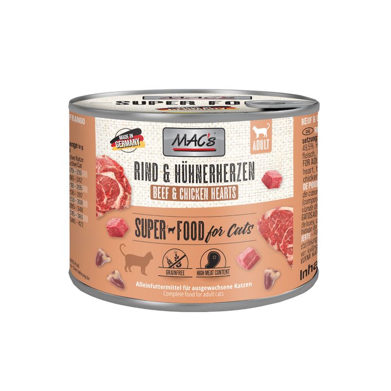 Saver Pack MAC's Cat 12 x 200 g Kitten (veal & chicken hearts)