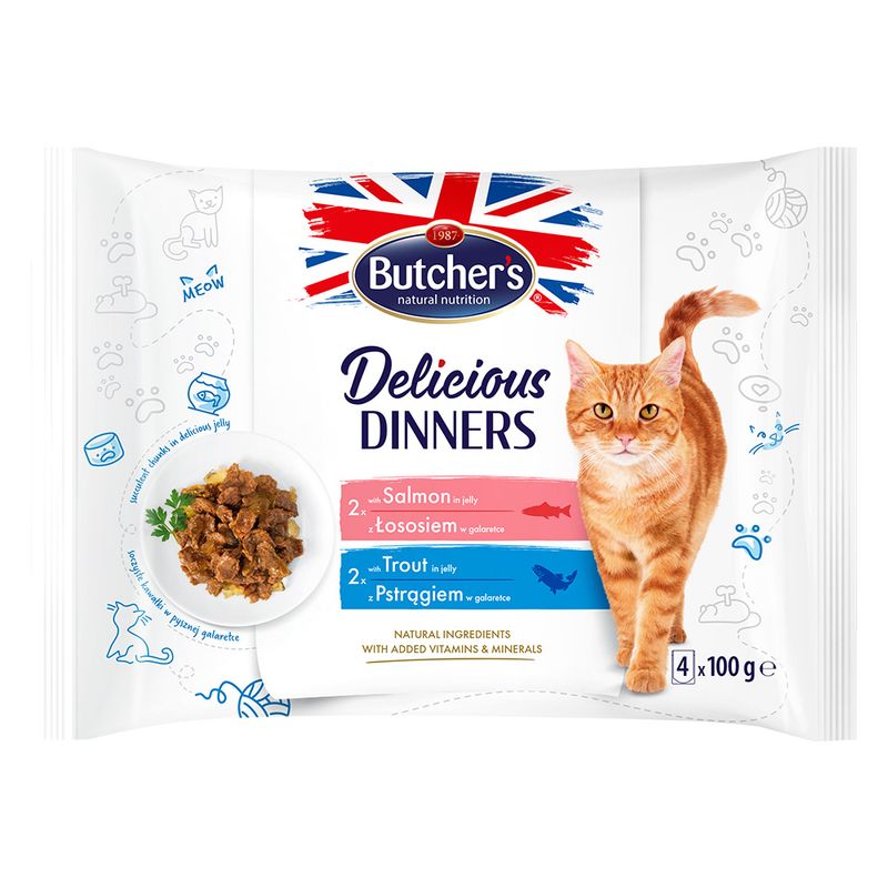 Megapack Butcher's Delicious Dinners 64 x 100g Mix: Chicken & Liver, Chicken & Beef