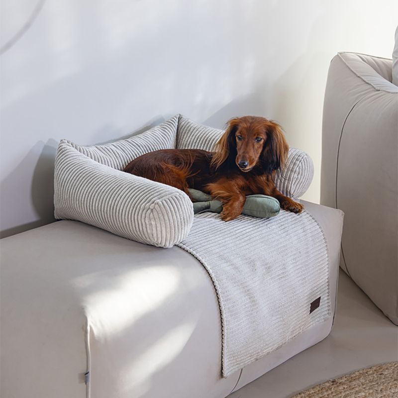 Designed by Lotte Couch Ribbed Cushion - Light Grey approx. 50 x 45 x 13.5cm (L x W x H)