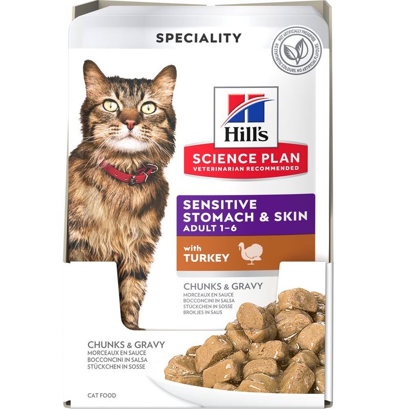 Hill's Science Plan Adult Sensitive Stomach & Skin Turkey (12 x 85g)