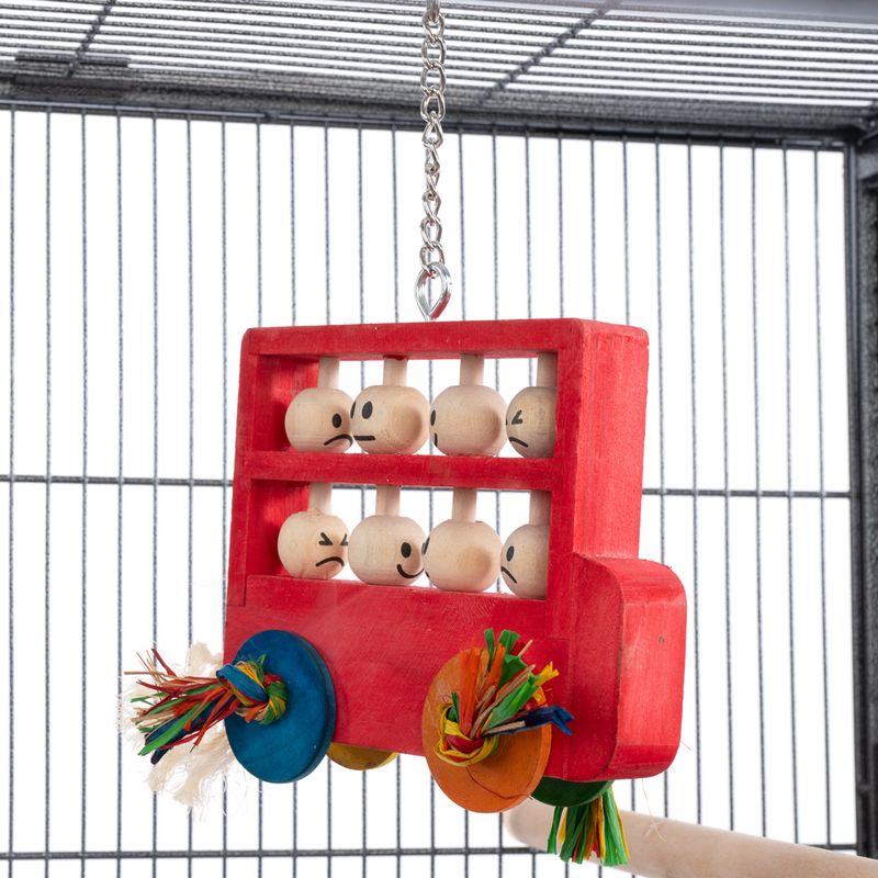 TIAKI Double Decker Bus Wooden Bird Toy 13 x 11.5 x 3cm (L x W x H)