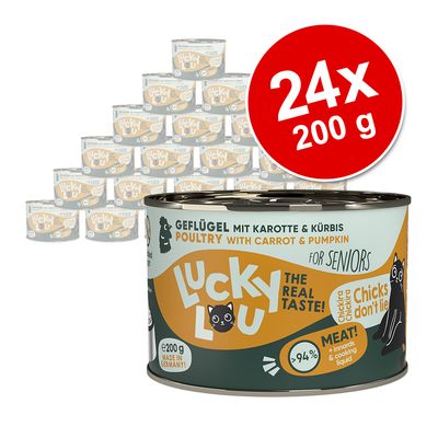 Lucky Lou Senior Saver Pack 24 x 200g Poultry