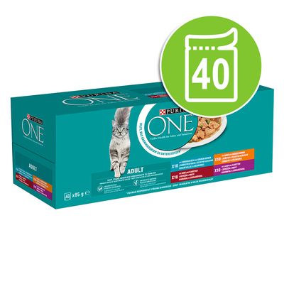 PURINA ONE Adult Mixed Pack 40 x 85g Mixed Selection