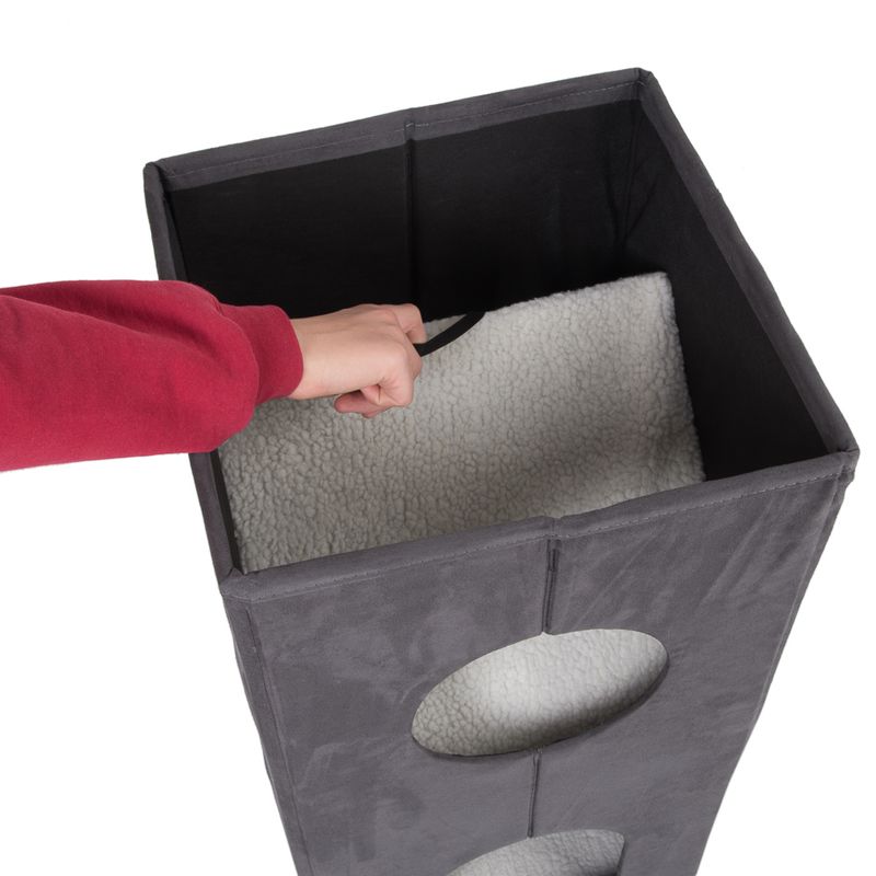 Soft'n Scratchy Collapsible Cat Tower Charcoal / White