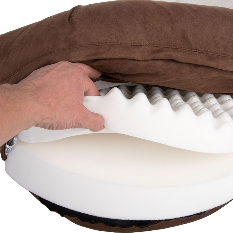 Oval Memory Foam Dog Bed - Brown 100 x 65 x 24 cm (L x W x H)