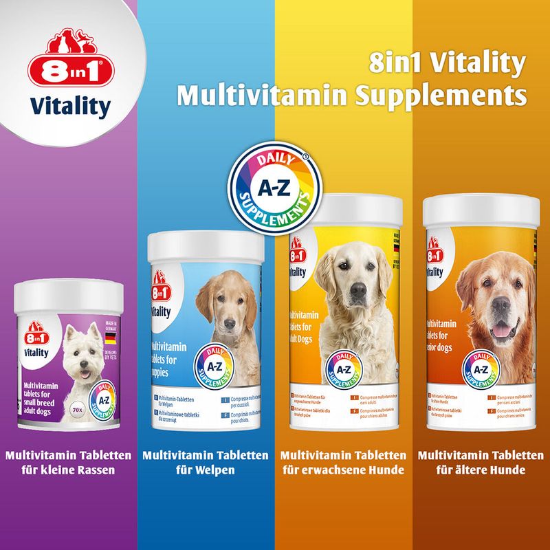 8in1 Vitality Multivitamin Tablets for Small Breeds 70 Tablets