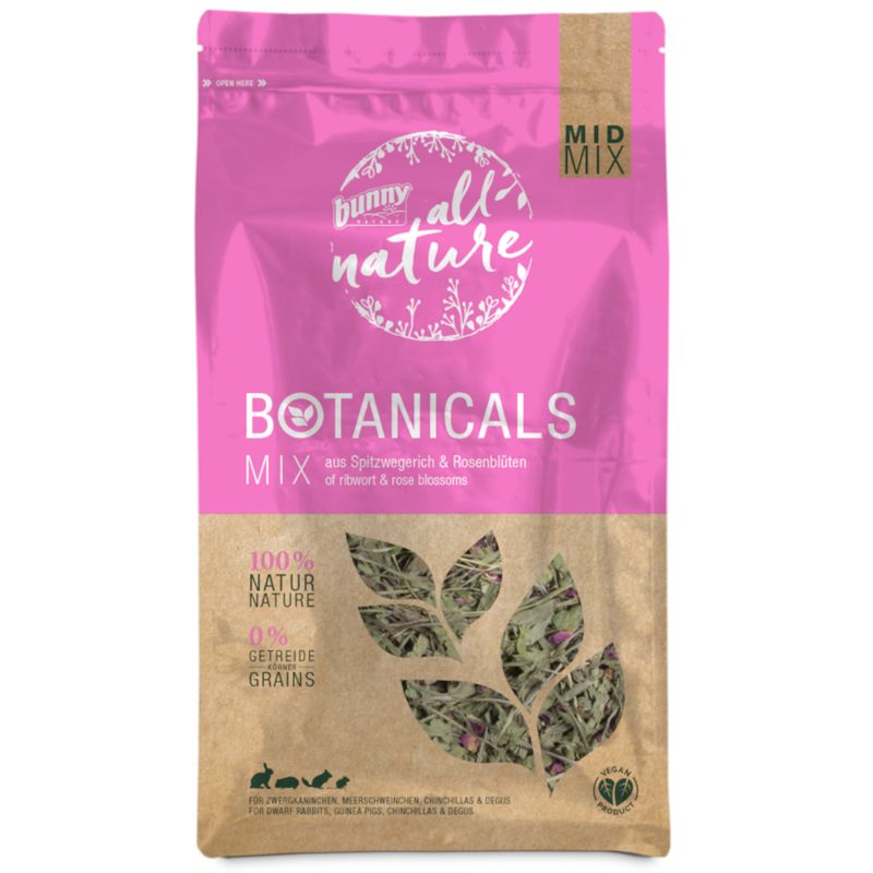 Bunny All Nature Botanicals Mid Mix Ribwort Plantain & Rose Petals 120g