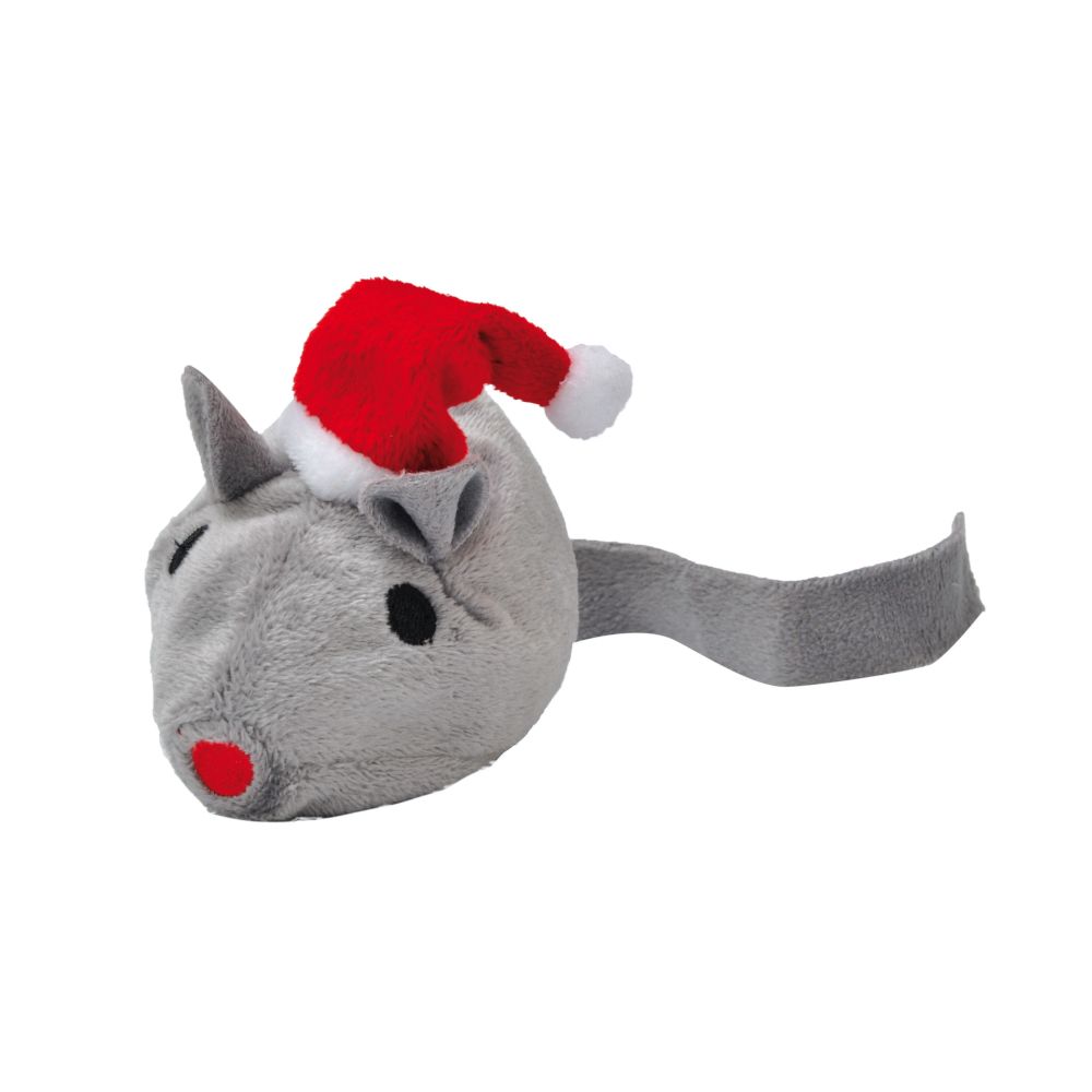 Aumüller Valerian Mouse with Santa Hat Cat Cushion Toy 1 Cushion