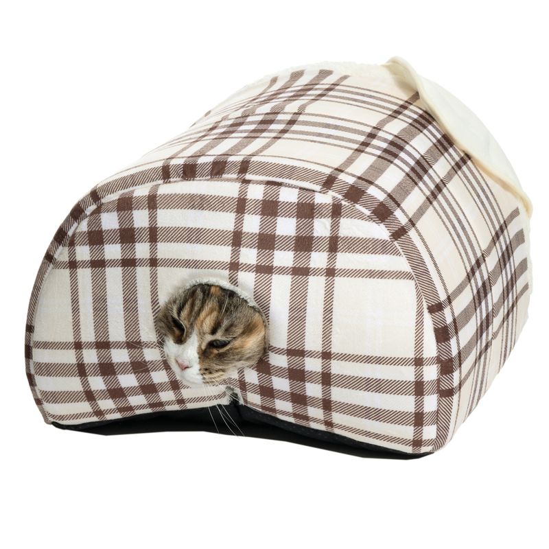 zooplus Basics Checked Cuddle Bed Den 60 x 40 x 28 cm (L x W x H)