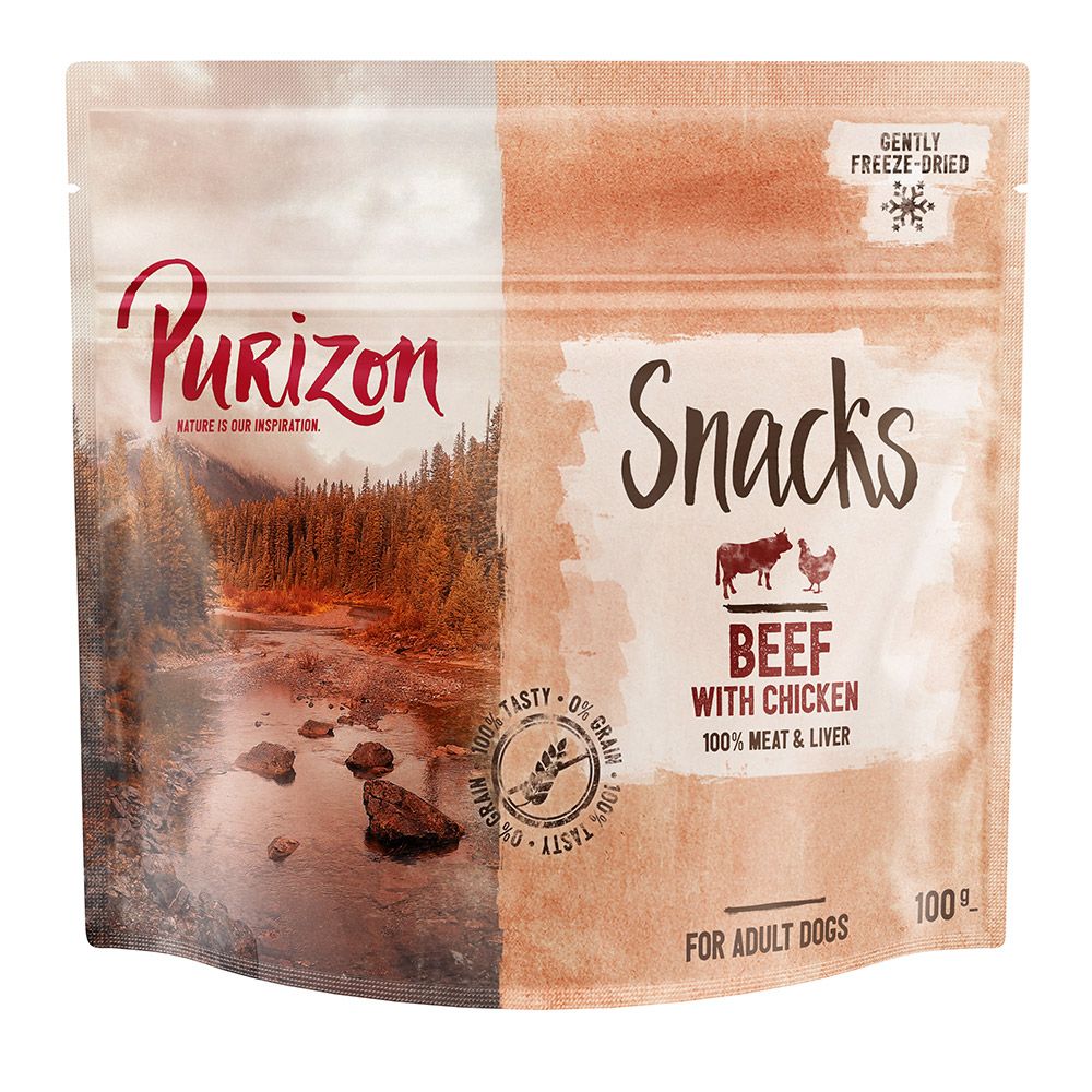 Purizon Dog Snacks Grain-Free Saver Pack 3 x 100g Beef with Chicken