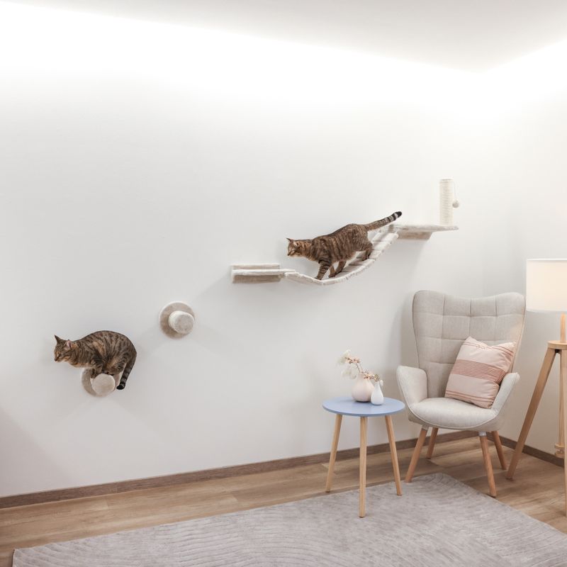 Kerbl Pet Climbing Wall Matterhorn for Cats - Beige Beige - 6-piece Set