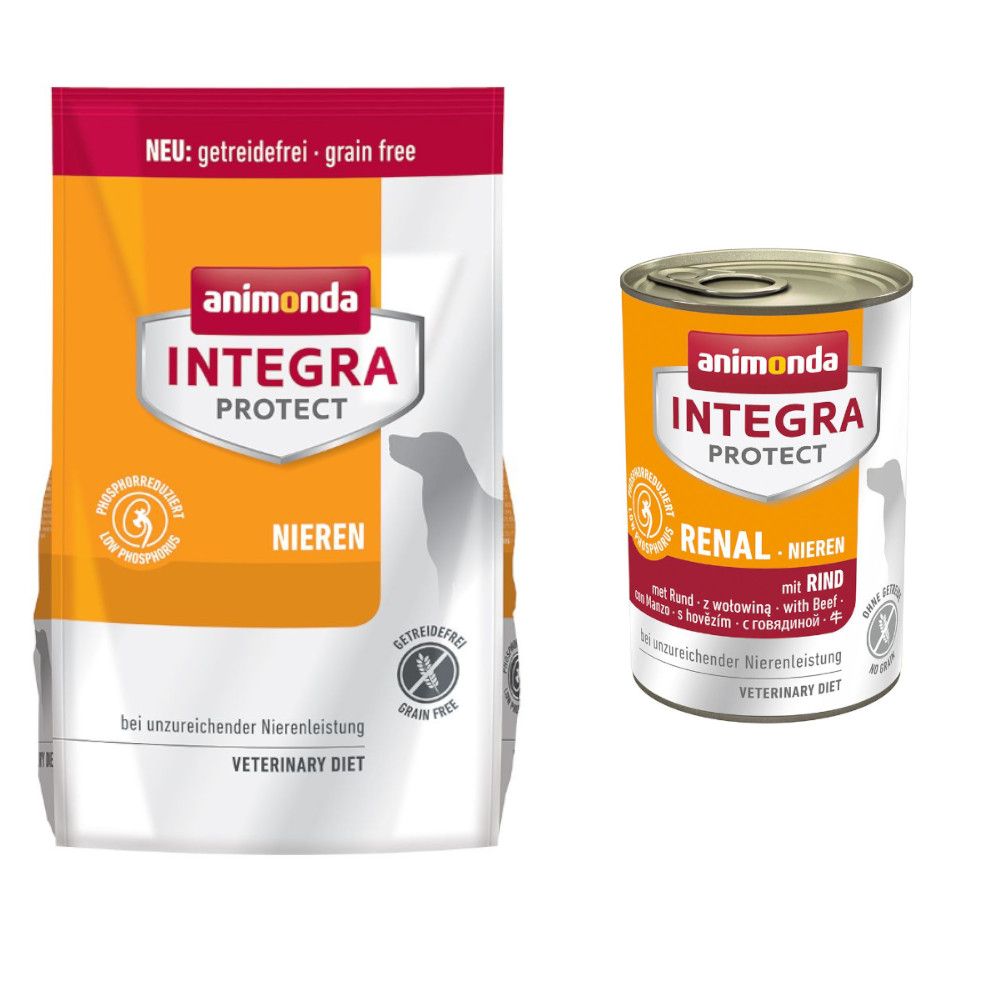Animonda Integra Protect Dry Dog Food + Wet Dog Food - Bundle Price! * Adult Sensitive (4kg) + Lamb & Amaranth Sensitive (6 x 400g)
