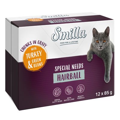 Smilla Special Needs Hairball Chunks in Gravy with Turkey & Green Beans 12 x 85g