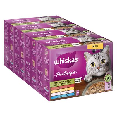 Whiskas Pure Delight Pouches 48 x 85g Mixed Stew in Jelly