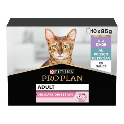 PURINA PRO PLAN Cat Adult Delicate Digestion 10 x 85g Turkey & Ocean Fish