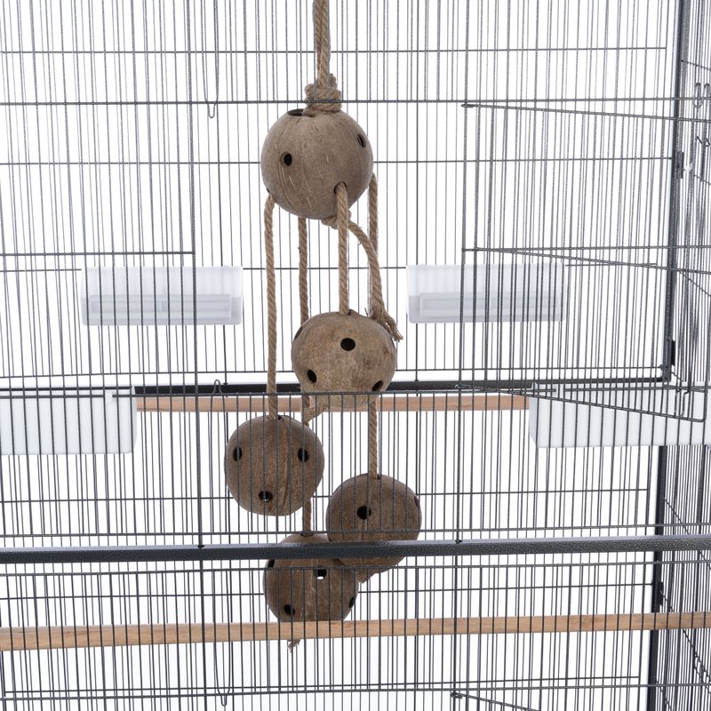 TIAKI Swing & Forage Coconut Toy for Birds approx. diameter 21 x (L) 84 cm