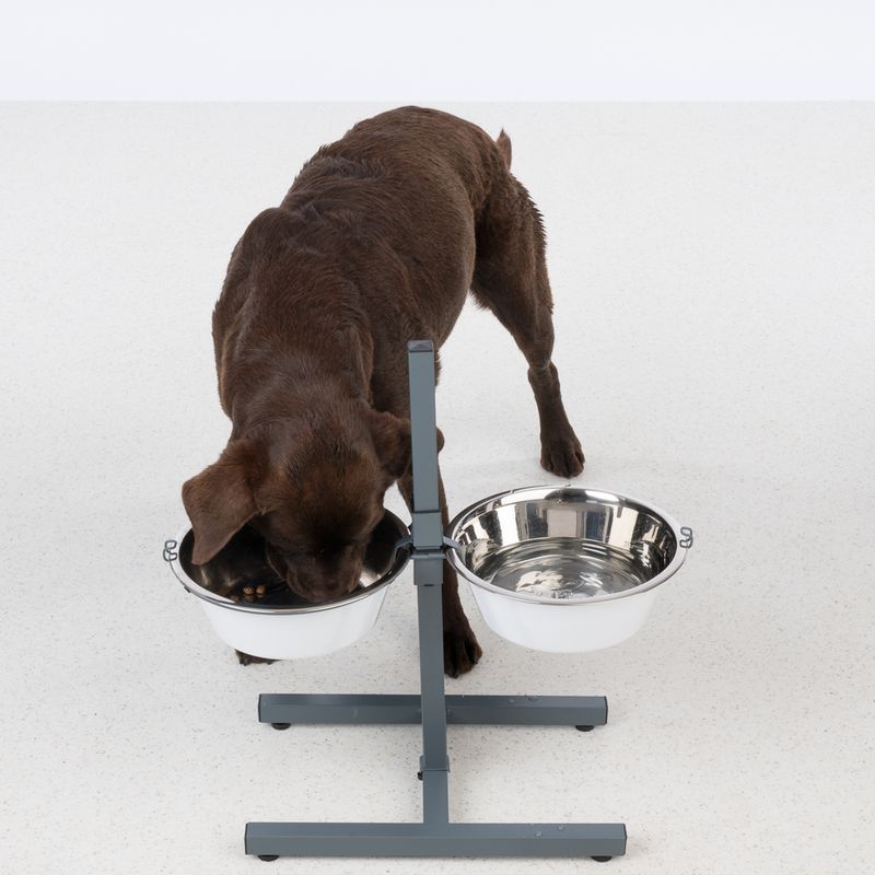 TIAKI Double Bowl with Adjustable Stand 2 x 875ml, diameter 17cm