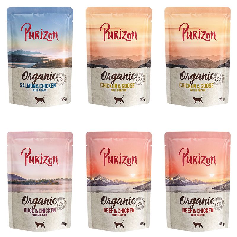 Purizon Organic Saver Pack 12 x 85g Duck and chicken with courgette