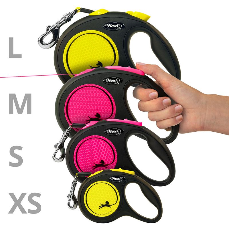flexi New Neon Pink Harness 5m Lead M: up to 25kg