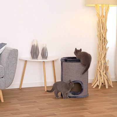 Lionto Scratching Barrel with Sisal - Grey 50 x 36 x 36cm (H x L x W)