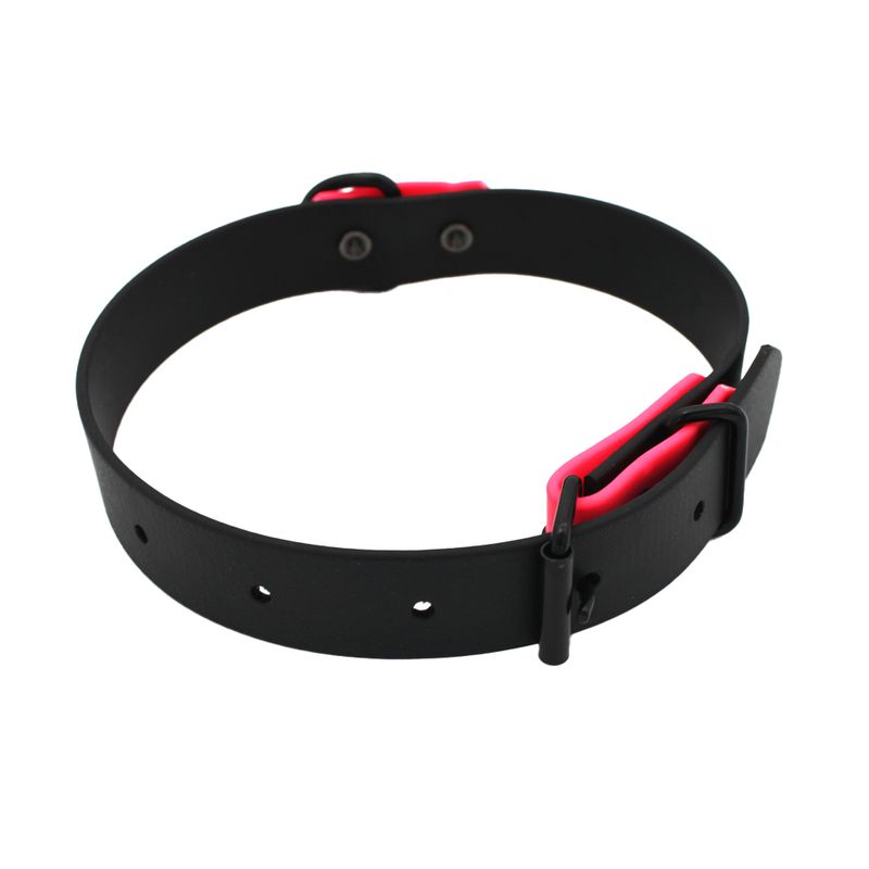 Heim Collar Two-Coloured Riveted - Black/Pink 40 cm long, 25 mm wide