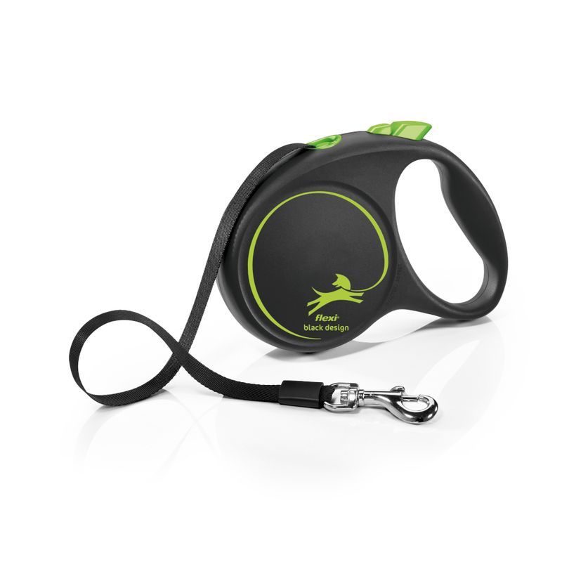 flexi Black Design Harness Leash - Green - 5m Size S: up to 15 kg