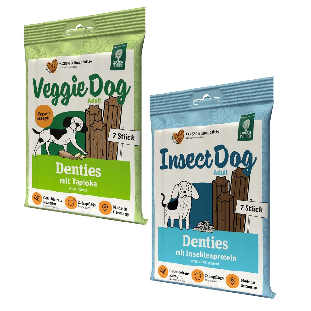 Green Petfood VeggieDog Denties VeggieDog Denties (180g) + InsectDog Denties (180g)