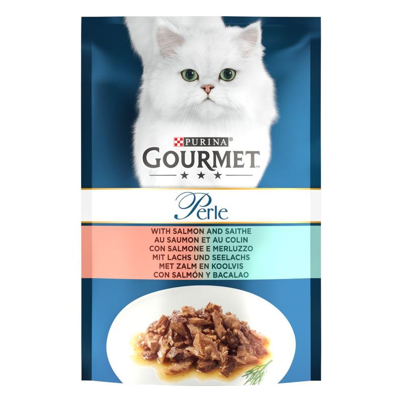 Gourmet Perle Pouches Mixed Mega Pack 96 x 85g Beef, Chicken, Salmon, Tuna in Sauce