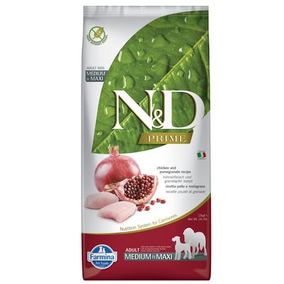Farmina N&D Prime Grain Free Adult Medium with Chicken & Pomegranate 12kg