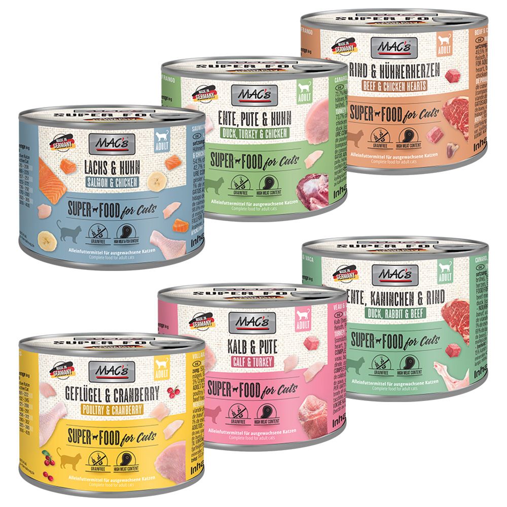 MAC's Cat 6 x 200g Poultry, Beef & Cranberry